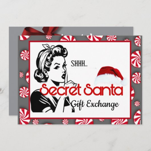 Secret Santa Gift Exchange  招待状 (正面/裏面)