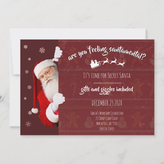 Secret Santa Party – Gifts & Giggles Invite (正面)