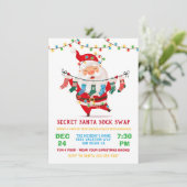 Secret Santa Sockスワップ交換パーティー 招待状 (スタンド正面)