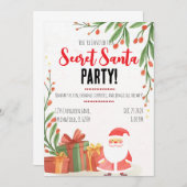 Secret Santa Watercolor Christmas Party  招待状 (正面/裏面)