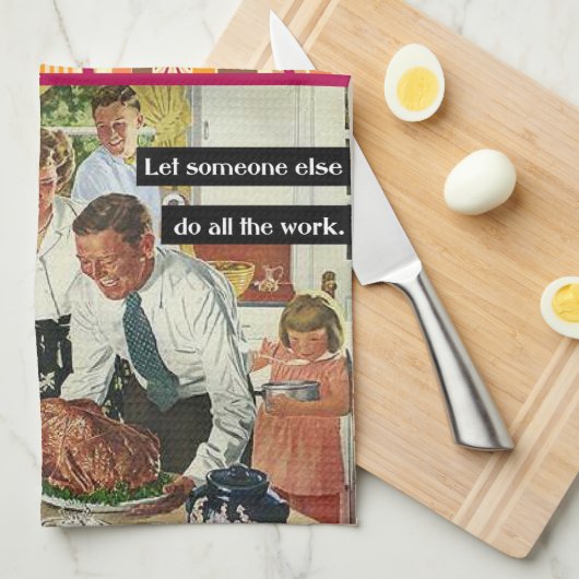 Secret to the Perfect Thanksgiving Dinnerヴィンテージ キッチンタオル (四つ折り)