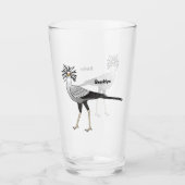Secretary bird cartoon illustration  タンブラーグラス (正面)