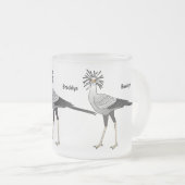 Secretary bird cartoon illustration  フロストグラスマグカップ (正面右)
