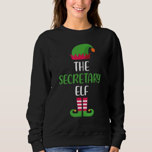 Secretary Elf Family Matching Group Christmas Paja スウェットシャツ (正面)