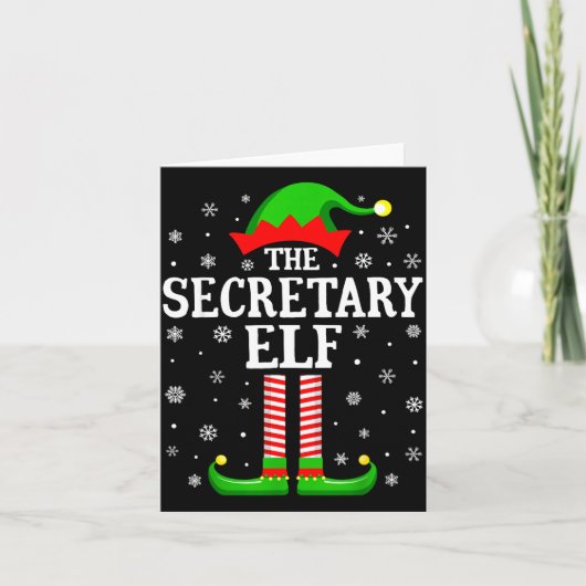 Secretary Elf Funny Christmas Family Matching  カード (正面)