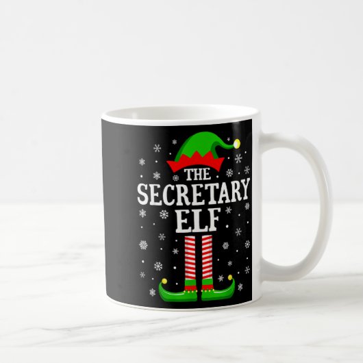 Secretary Elf Funny Christmas Family Matching コーヒーマグカップ (右)