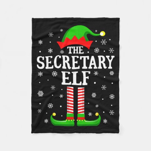 Secretary Elf Funny Christmas Family Matching  フリースブランケット (正面)