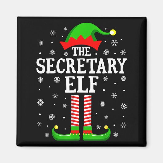 Secretary Elf Funny Christmas Family Matching  マグネット (正面)