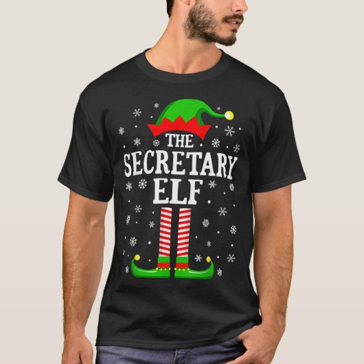 Secretary Elf Funny Christmas Family Matching  Tシャツ (正面)
