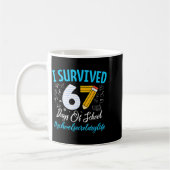 Secretary Survived 67 Days Of School Humor Design  コーヒーマグカップ (左)