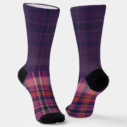 Secretly Wild dark purple plaid ソックス (傾斜あり)