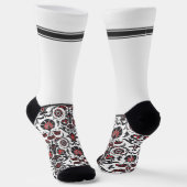 Secretly Wild Oriental floral pattern with white ソックス (傾斜あり)