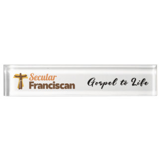 Secular Franciscan Desk Nameplate with motto デスクネームプレート