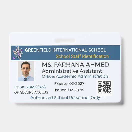 Secure Badge|Teacher ID|Corporate ID|Personnalisé バッジ (表面)