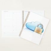Secure Cloud Storage Icon with Padlock プランナー手帳 (ディスプレー)