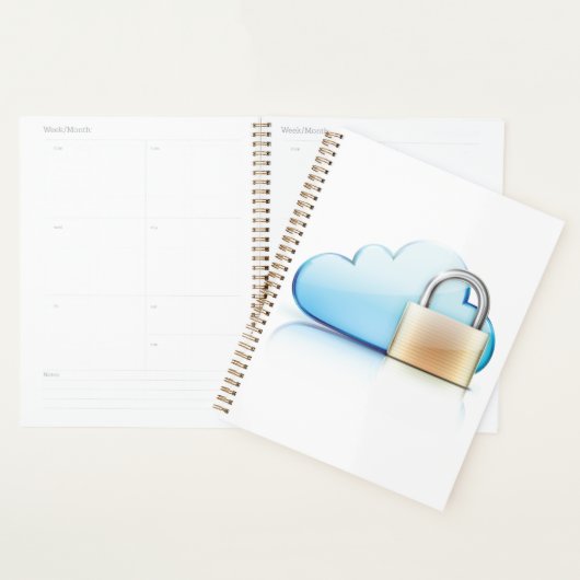 Secure Cloud Storage Icon with Padlock プランナー手帳 (ディスプレー)