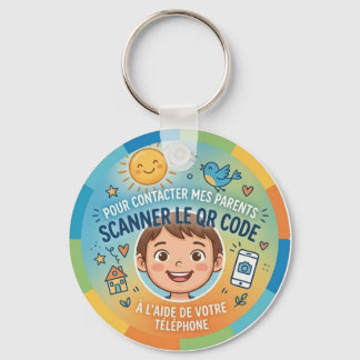 Sécurité Enfant QR Code Pour contacter parents キーホルダー