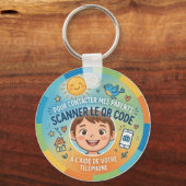 Sécurité Enfant QR Code Pour contacter parents キーホルダー (正面)