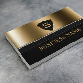 Security Bodyguard Gold Shield Monogram Modern 名刺