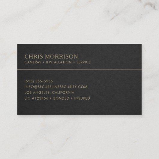 Security Camera Installation 名刺 (裏面)