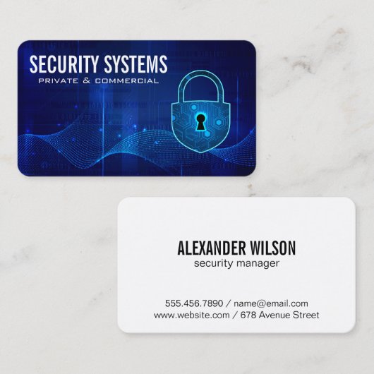 Security Cyber Lock | Modern Tech 名刺 (正面/裏面)