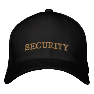 SECURITY embroidered baseball cap gold / black 刺繍入りキャップ