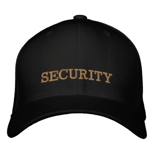 SECURITY embroidered baseball cap gold / black 刺繍入りキャップ (正面)