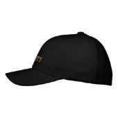 SECURITY embroidered baseball cap gold / black 刺繍入りキャップ (左)