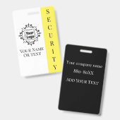 Security Guardの従業員ID (カスタム従業員のロゴ) バッジ (表裏)
