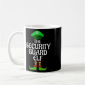 Security Guard Elf Matching Family Group Christmas コーヒーマグカップ (左)