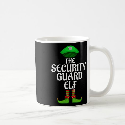 Security Guard Elf Matching Family Group Christmas コーヒーマグカップ (右)