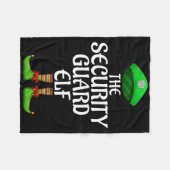 Security Guard Elf Matching Family Group Christmas フリースブランケット (正面(横))