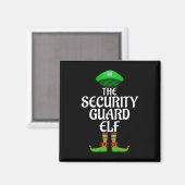 Security Guard Elf Matching Family Group Christmas マグネット (正面/裏面)