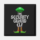 Security Guard Elf Matching Family Group Christmas マグネット (正面)