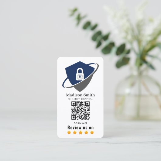 SECURITY  HOSPITAL review QR Code  Business Card 名刺 (スタンド正面)