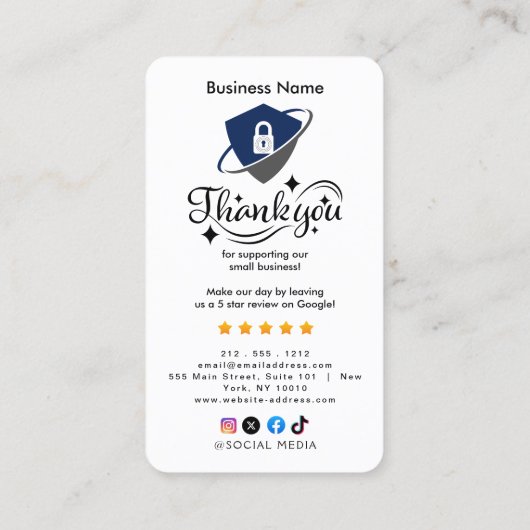 SECURITY  HOSPITAL review QR Code  Business Card 名刺 (裏面)