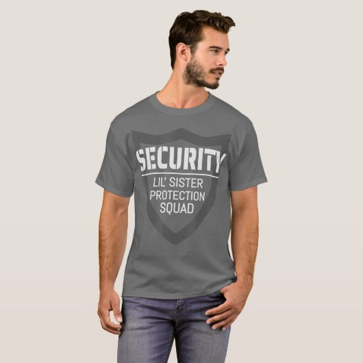 Security Lil Sister Protection Squad Big Brother Tシャツ (正面フル)