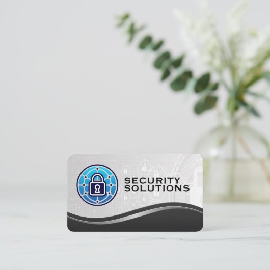 Security Lock Logo | AI Data 名刺 (スタンド正面)
