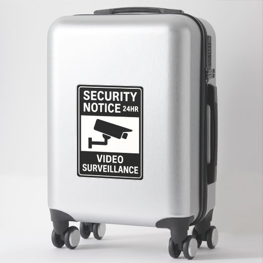 Security Notice 24HR Video Surveillance Sign  シール (スーツケース)