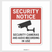 Security Notice Sign – Surveillance Cameras  シール (シート)