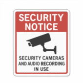 Security Notice Sign – Surveillance Cameras  シール (正面)