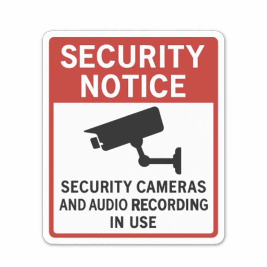 Security Notice Sign – Surveillance Cameras  シール (正面)
