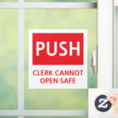 Security Push Door Clerk Cannot Open Safe ウィンドウサイン (ホーム)