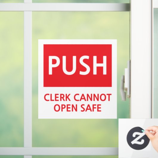 Security Push Door Clerk Cannot Open Safe ウィンドウサイン (ホーム)