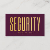 Security QR Code Logo Burgundy And Gold  名刺 (正面)