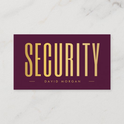 Security QR Code Logo Burgundy And Gold 名刺 (正面)
