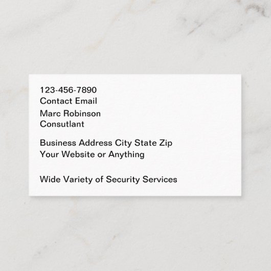 Security Services Modern Abstract 名刺 (裏面)