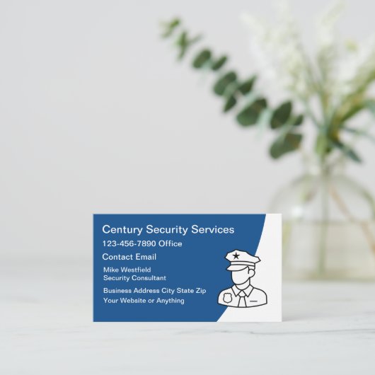 Security Services Modern Simple  名刺 (スタンド正面)
