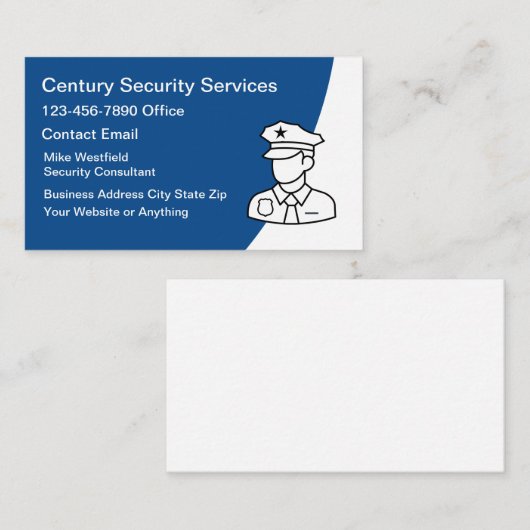 Security Services Modern Simple  名刺 (正面/裏面)