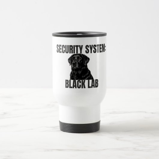 Security System Black Lab Travel Mug トラベルマグ (中央)